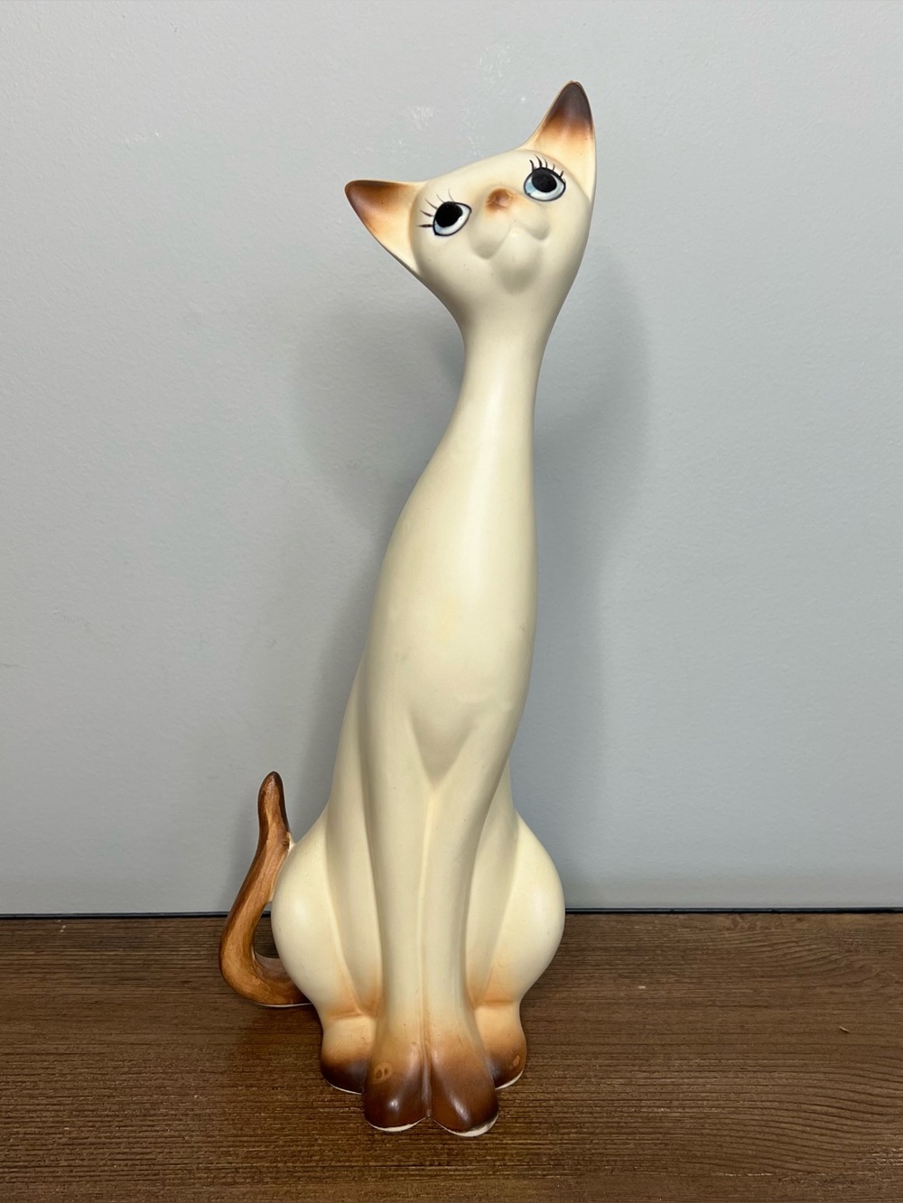 Vintage 1960s NAPCOWARE 13” Ceramic Siamese Cat Figurine MCM Midcentury